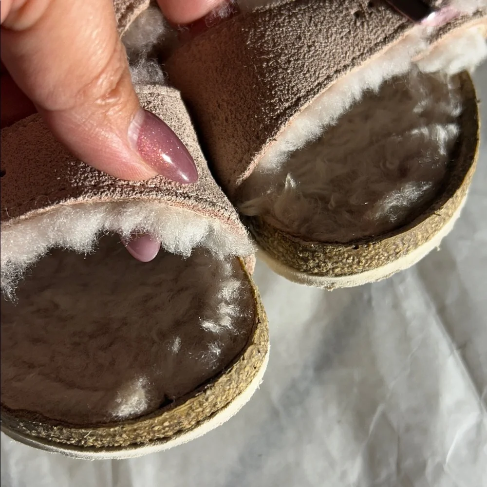 Birkenstock Kids Blush Fuzzy Slippers